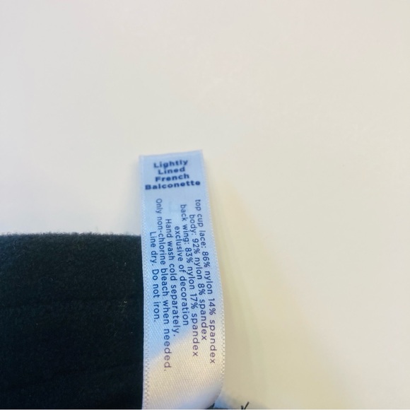 Cacique Lightly Lined French Balconette Bra Plus Size 42D White Black Floral - Picture 6 of 6